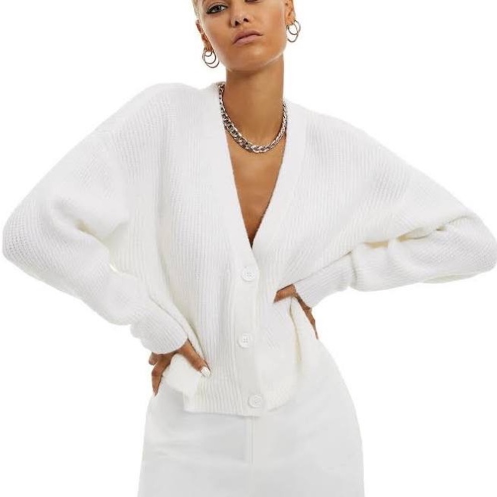 White knit sweater